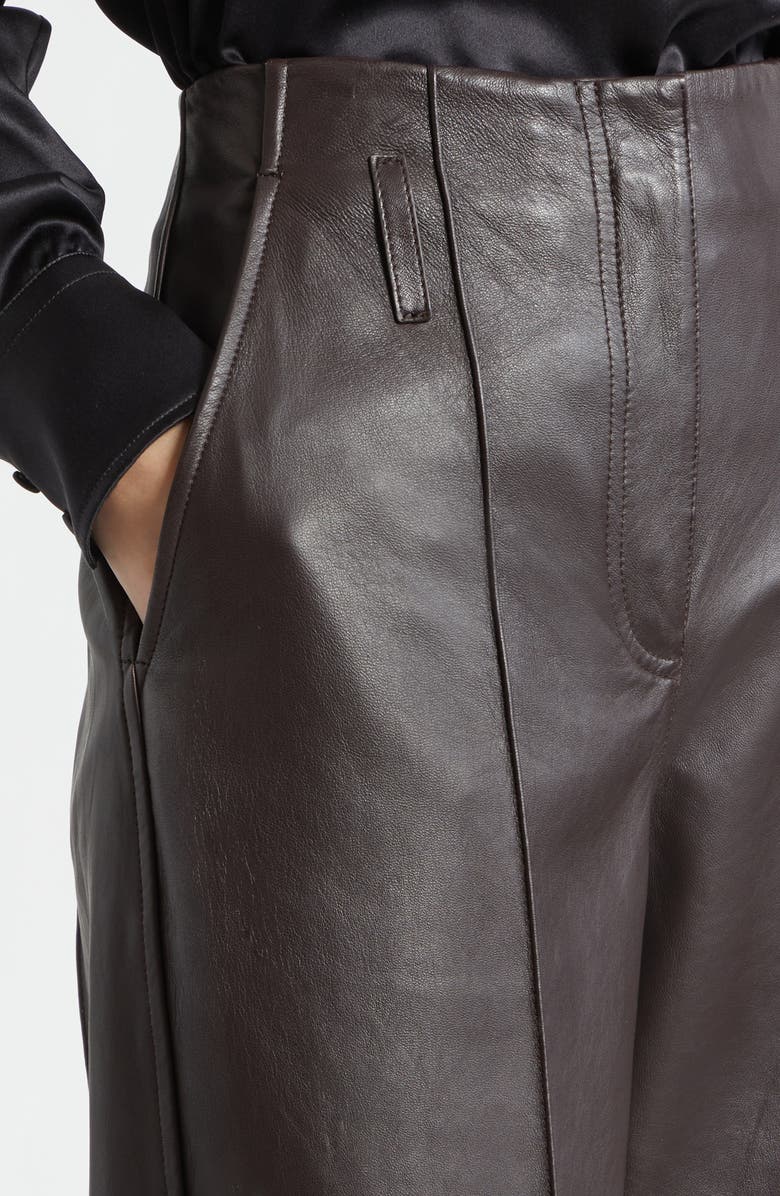 A.L.C. Liam Pintuck Wide Leg Leather Pants, Alternate, color, Bordeaux