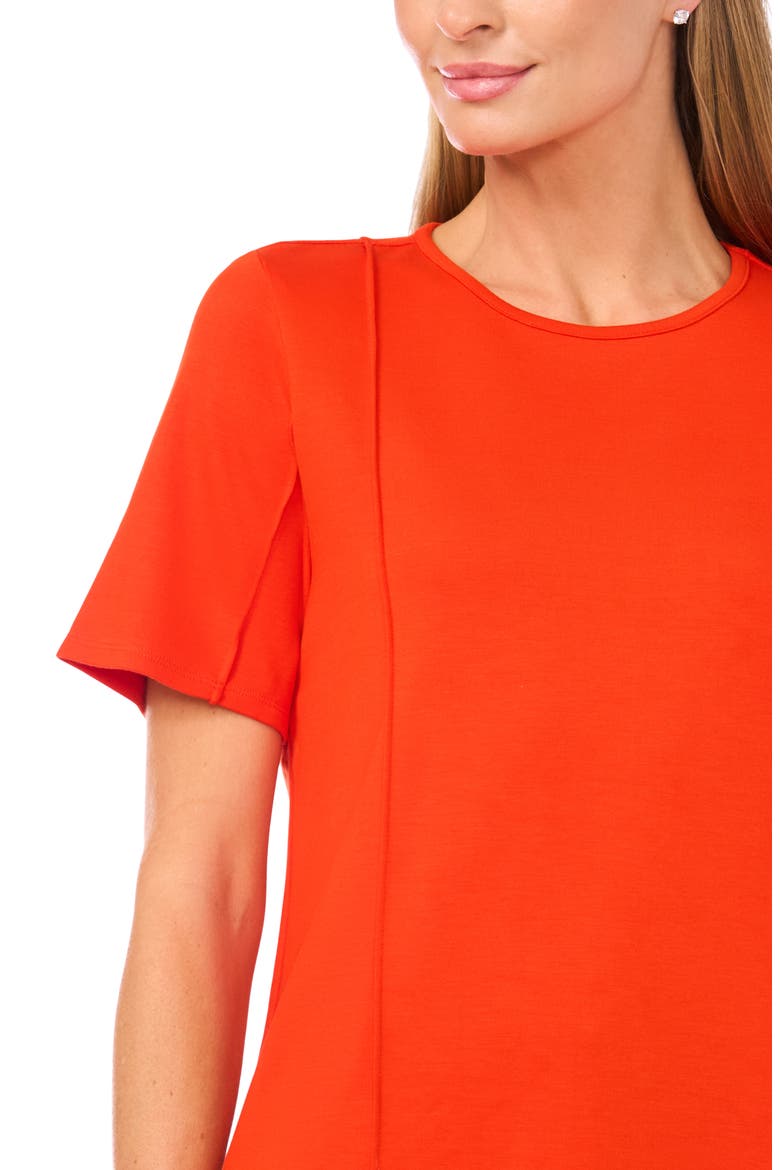 Princess Seam Short Sleeve Top, Alternate, color, POINCIANA