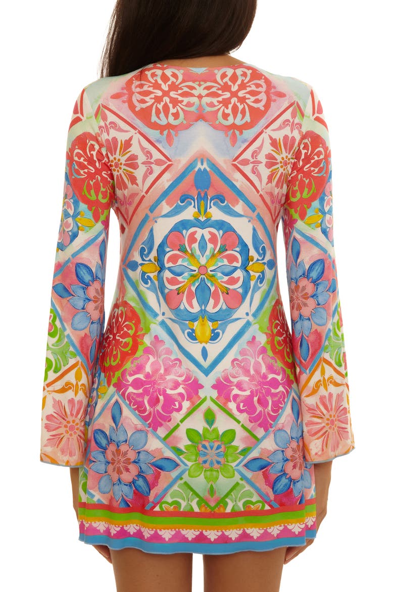 Mijas Long Sleeve Knit Cover-Up Tunic, Alternate, color, MULTI
