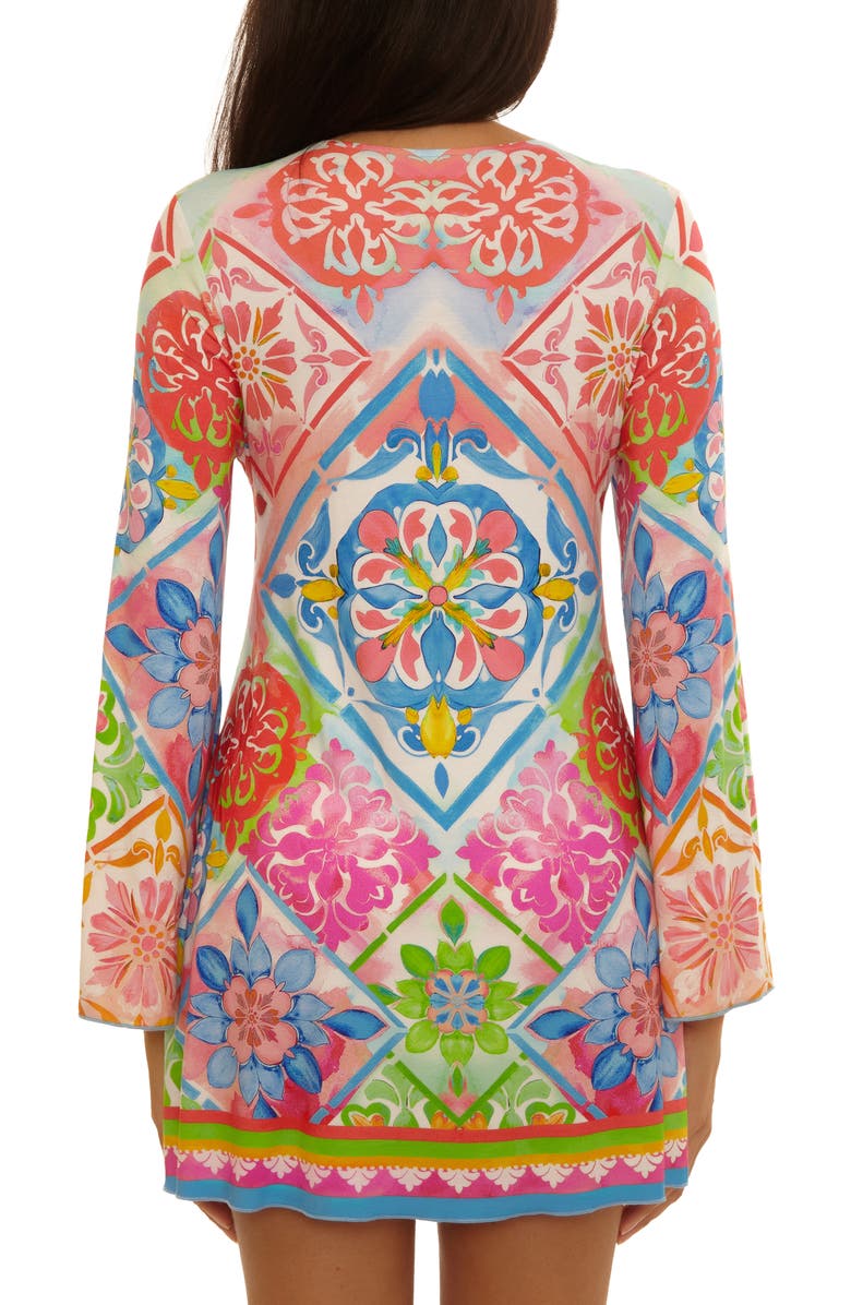 Becca Mijas Long Sleeve Knit Cover-Up Tunic, Alternate, color, Multi