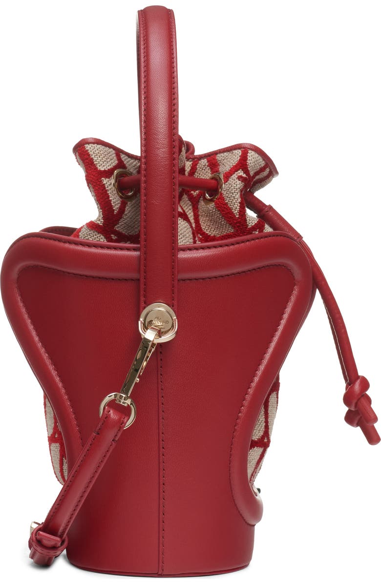 Valentino Garavani La Cinquième VLOGO Leather Bucket Bag, Alternate, color,