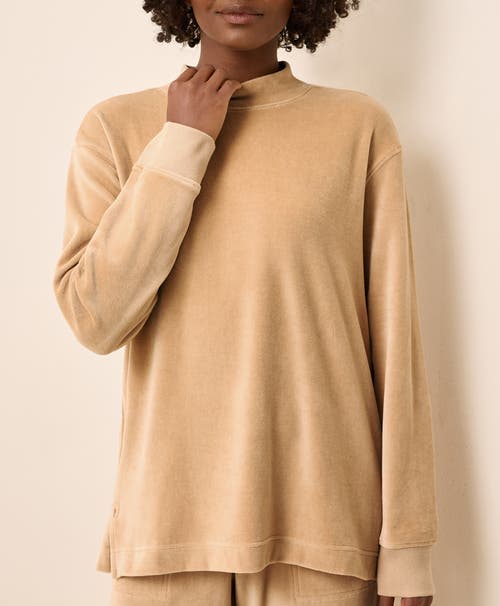 Pact Organic Cotton Pure Velour Cozy Pullover In Nude