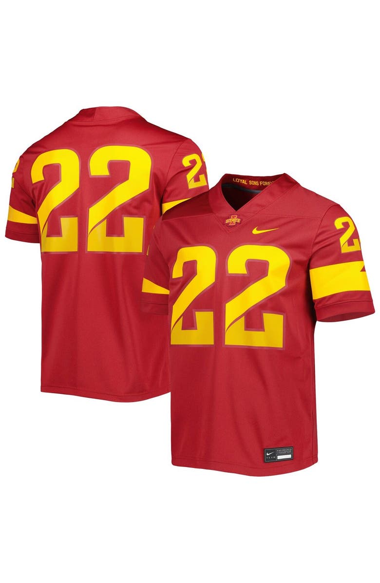 Nike Men's Nike #22 Cardinal Iowa State Cyclones Untouchable Football Jersey, Main, color, 