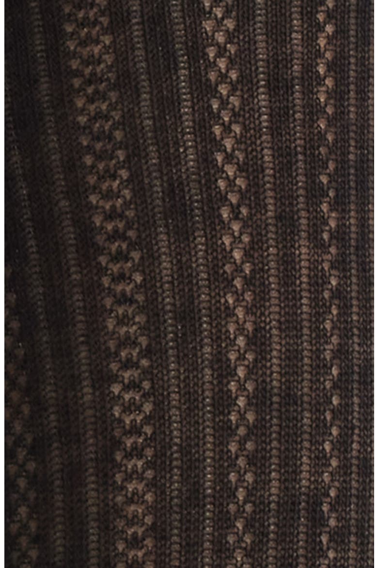 Kate Pointelle Bow Crew Socks, Alternate, color, BLACK