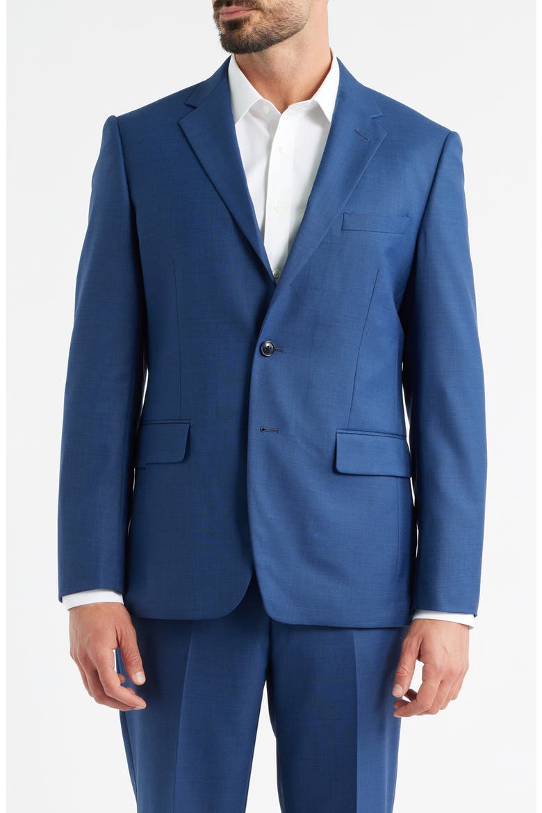 Modern Fit Medium Blue Textured Wool Blend Suit, Alternate, color, NAVY