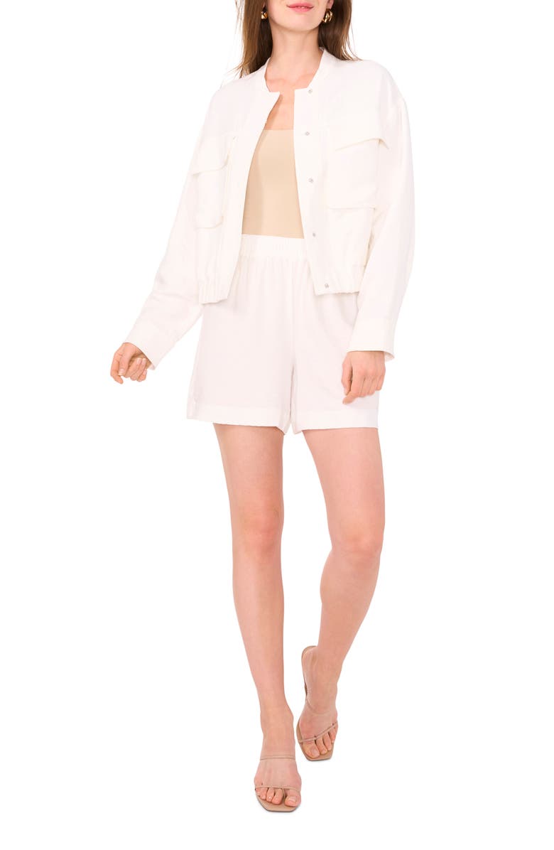 Vince Camuto Slouchy Bomber Jacket, Alternate, color, New Ivory