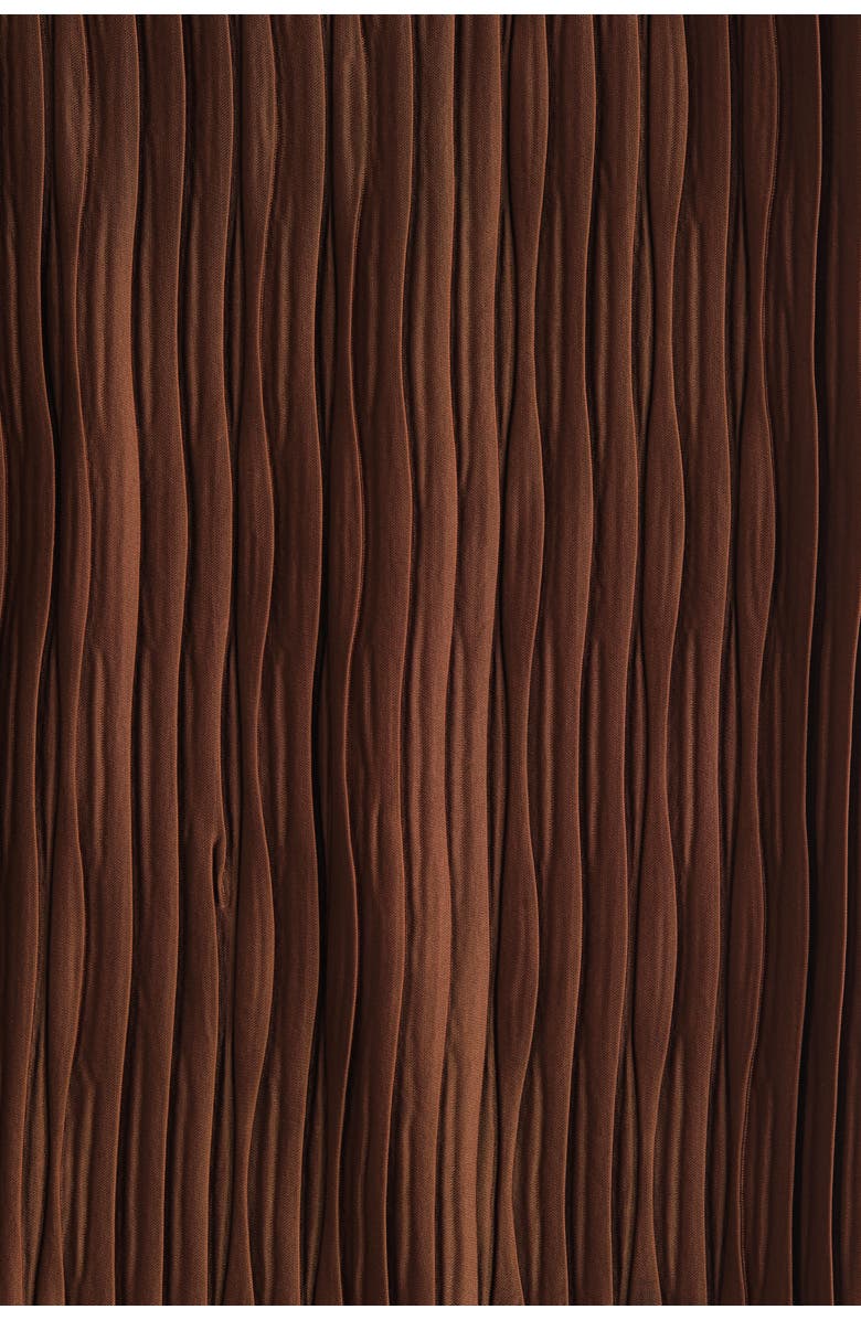 H&M Crinkled Pull-on Trousers, Alternate, color, Brown