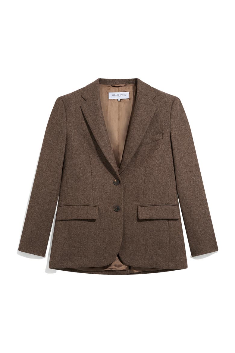 Jov Herringbone Blazer, Alternate, color, Brown