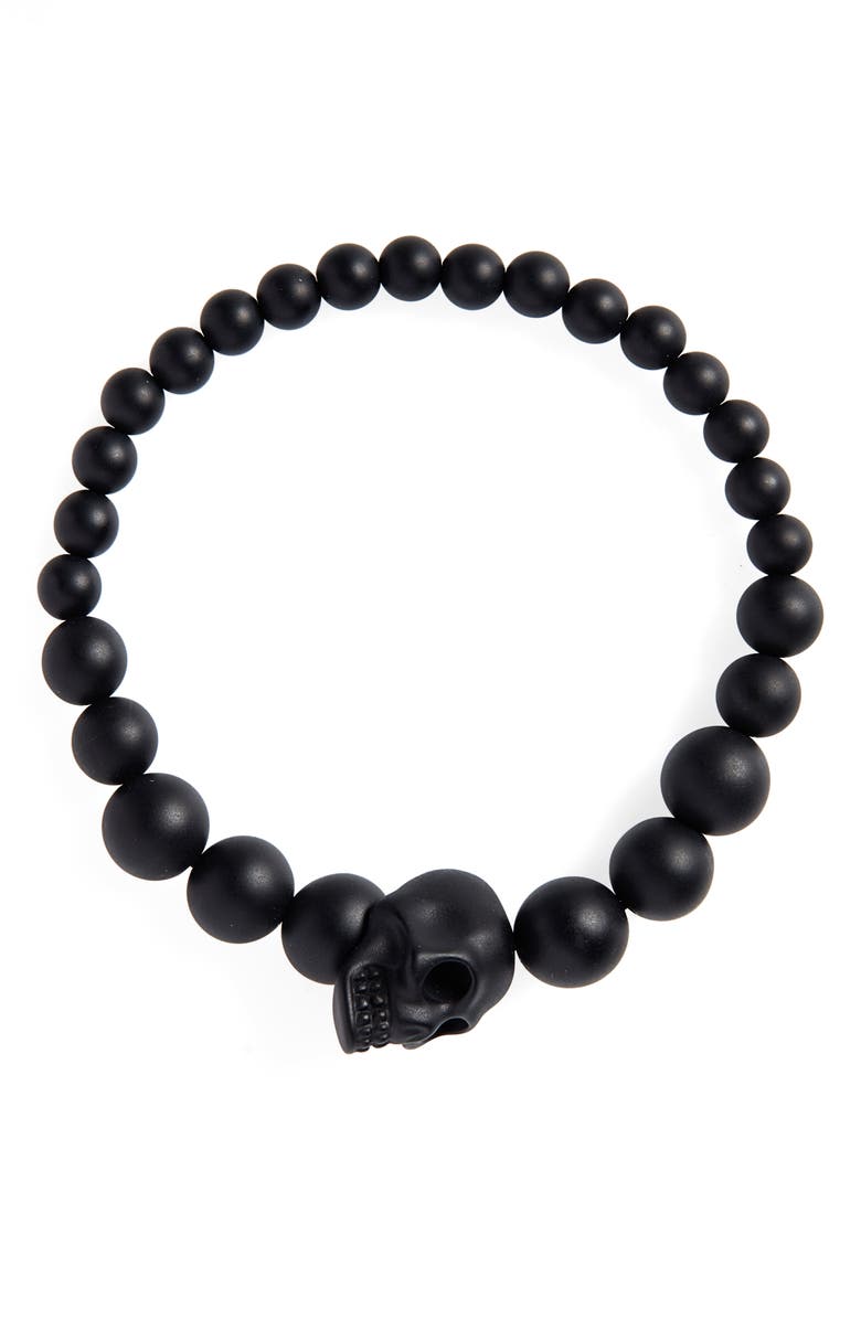 McQueen Alexandar McQueen Skull Ball Bracelet, Main, color, Black