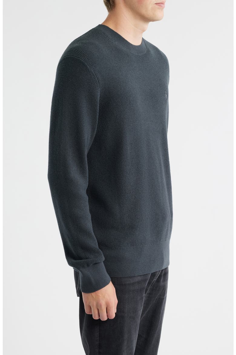 Oversize Cotton & Wool Waffle Crewneck Sweater, Alternate, color, BOND BLUE