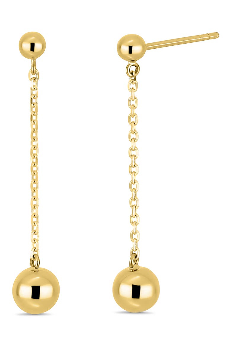 14k Gold Ball Drop Earrings, Main, color, 14K YELLOW GOLD