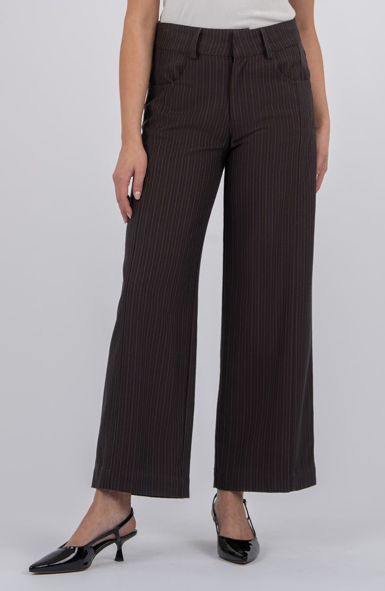 KUT from the Kloth High Rise Crop Wide Leg Pants, Main, color, Chocolate