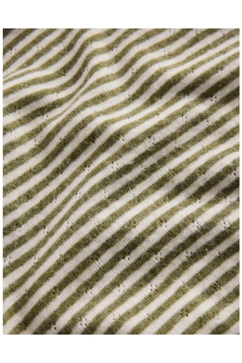 Kids' Striped Long Sleeve Pointelle Tee, Alternate, color, GREEN STRIPE