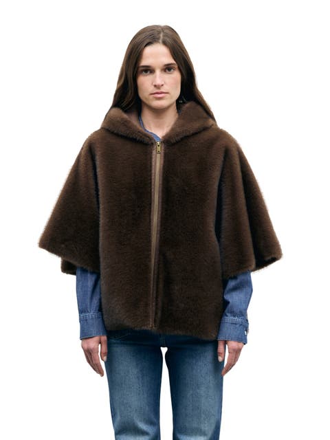 Amel Faux Fur Hooded Cape