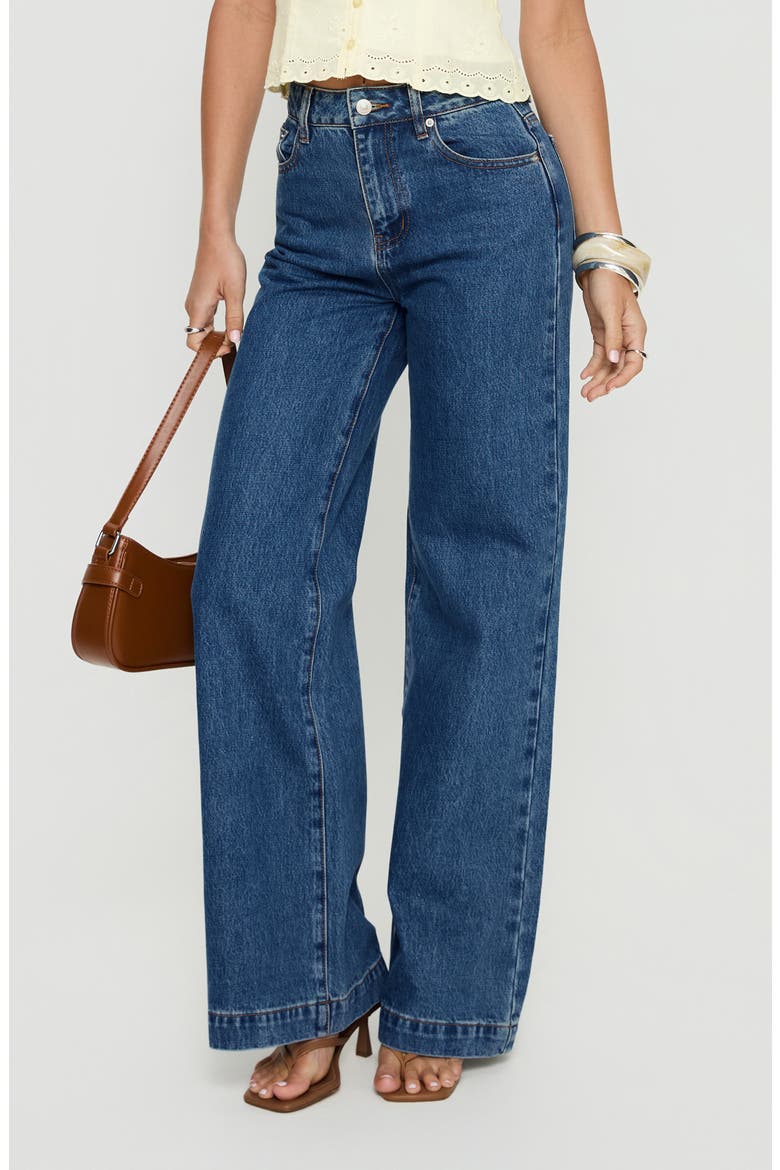 Goldie High Waist Wide Leg Jeans, Alternate, color, MID BLUE WASH