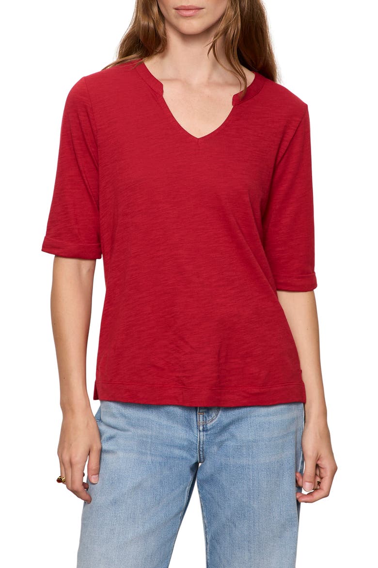 Dolce Notch Neck Top, Main, color, RED BERRY