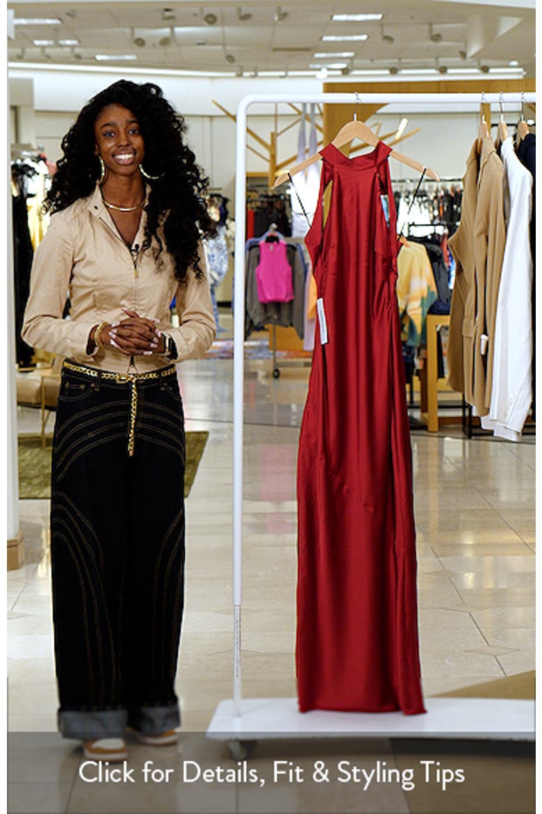 Mordecai Tie Back Satin Maxi Dress video
