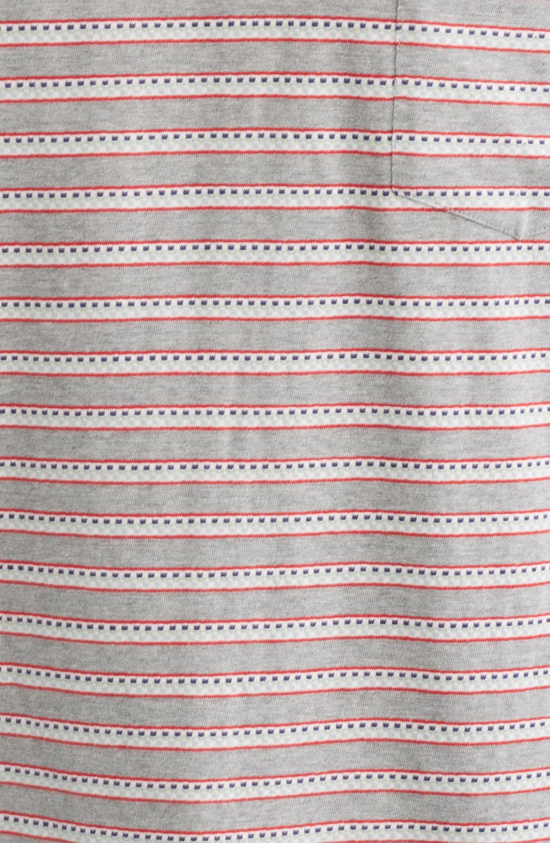 Brixton Poolside Stripe Boxy Cotton Piqué Cropped T-Shirt, Alternate, color, Heather Grey