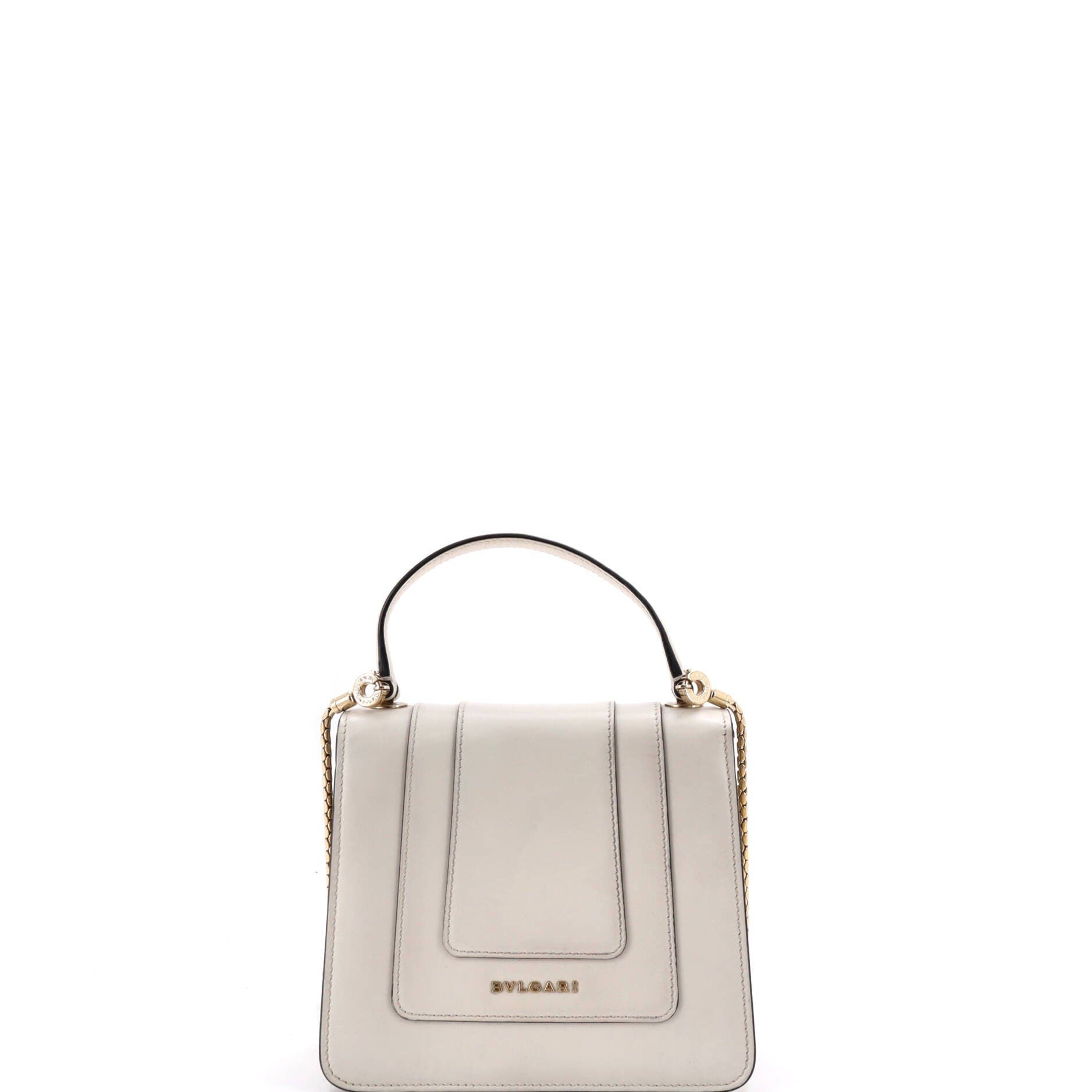 Serpenti Forever Top Handle Bag Leather Small, Alternate, color, White