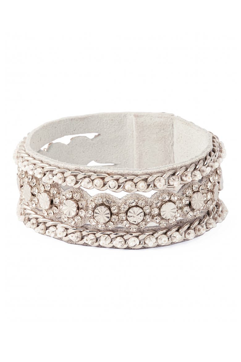 Elowen Rhinestone Bracelet, Main, color, SILVER