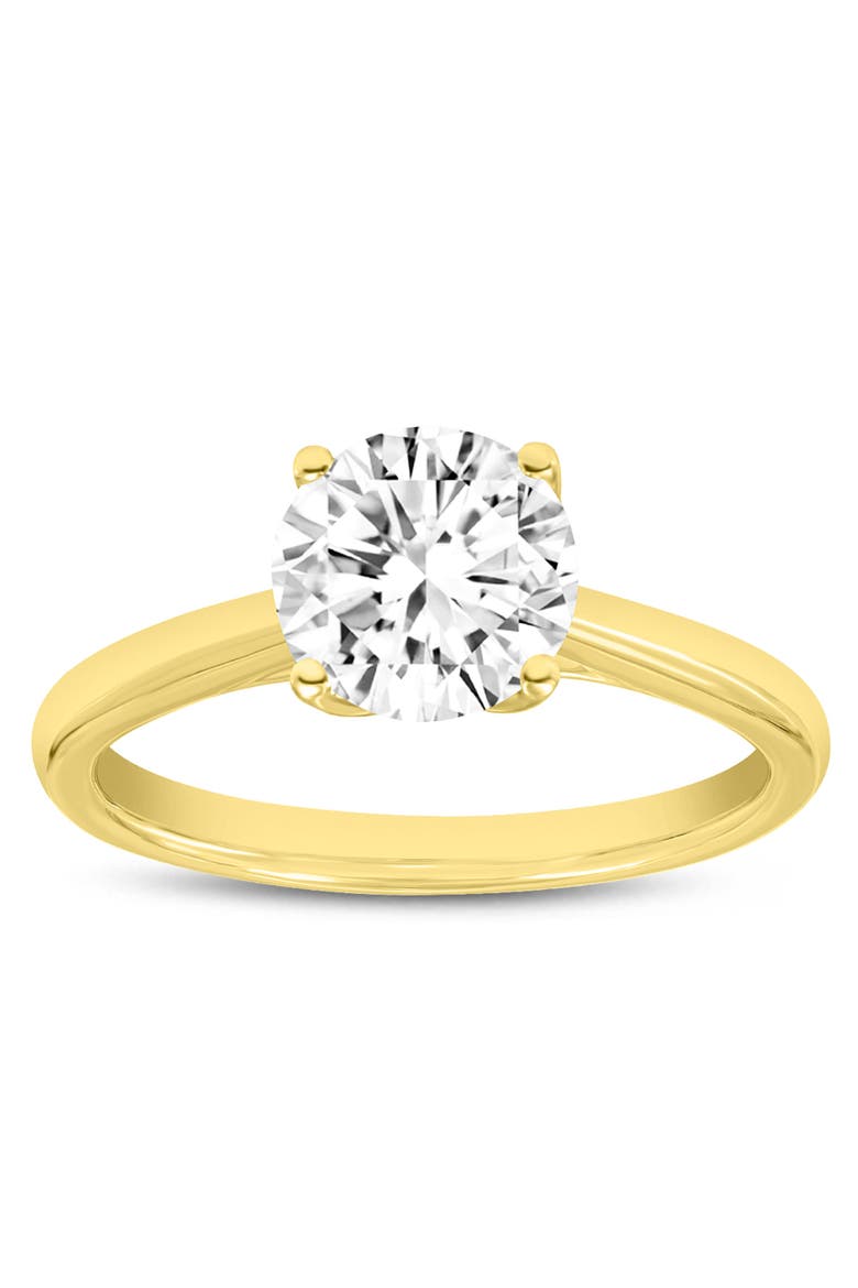 Nyra 14K Yellow Gold Round Lab Grown Diamond Classic Solitaire Engagement Ring - 1.5 ctw, Main, color, 14K Yellow Gold