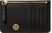 Tory Burch Walker Leather Top Zip Card Case