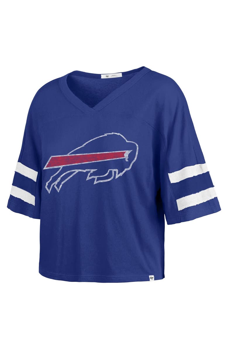 '47 Women's '47 Royal Buffalo Bills Premier Scout Cropped V-Neck T-Shirt, Alternate, color, 