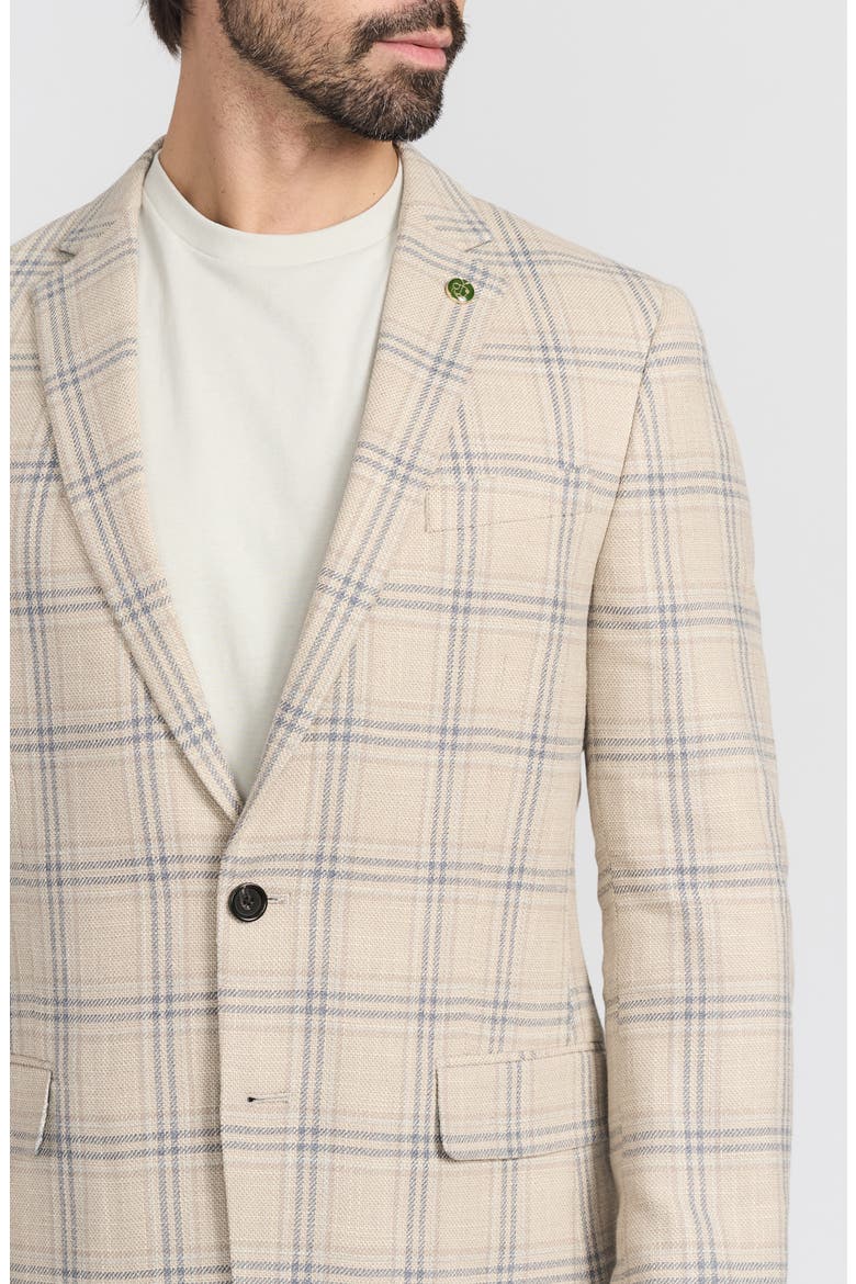 Plaid Cotton Blend Sport Coat, Alternate, color, TAN
