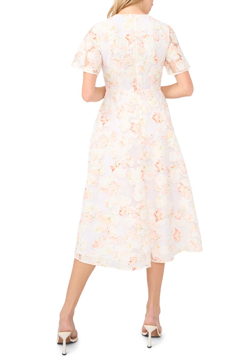 Ted Baker Natalia Floral Flare Midi Dress, Alternate, color, Rose Bisque