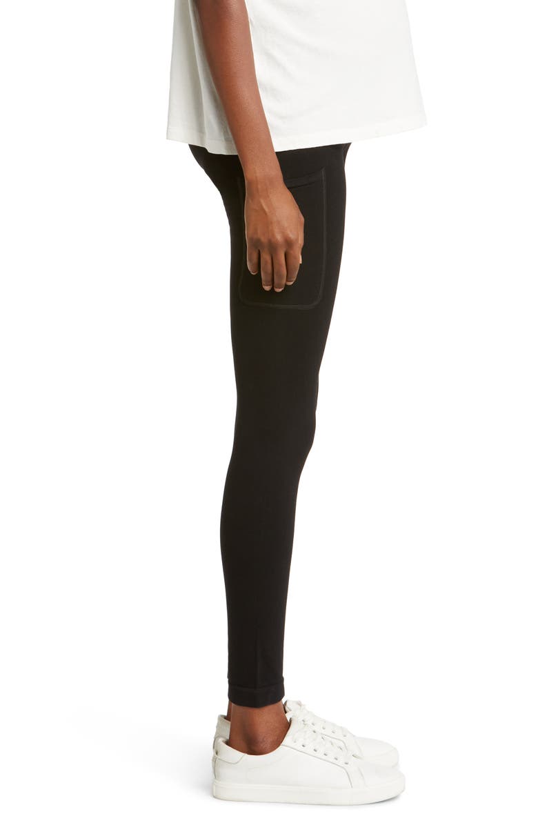 Preggo Leggings Smooth Out Seamless Maternity Leggings, Alternate, color, Black