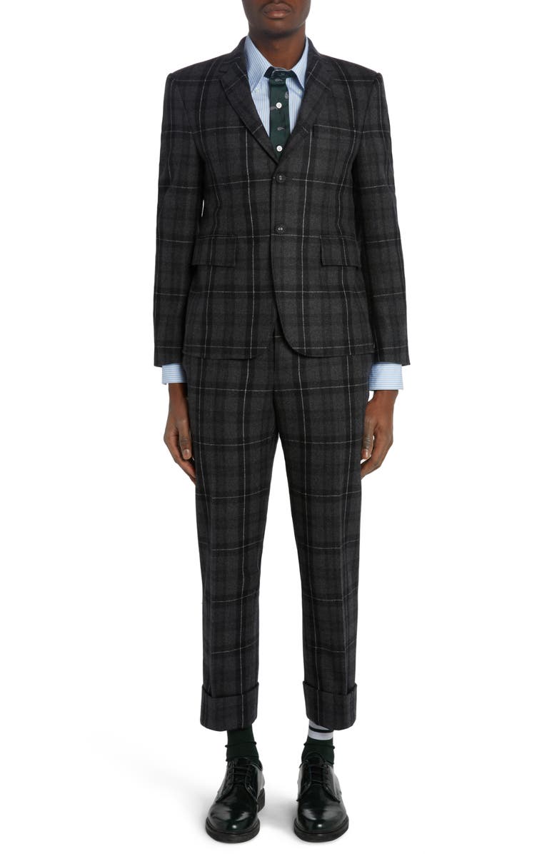 Thom Browne Fit 1 Tartan Wool & Cashmere Flannel Sport Coat, Alternate, color,