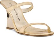 Stuart Weitzman Vinnie 85 Patent Leather Wedge Slide Sandal
