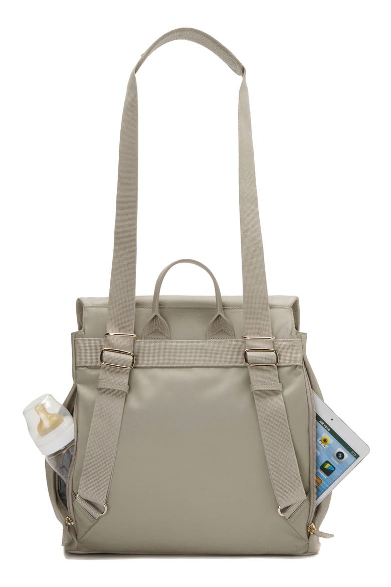 St. James Convertible Leather Diaper Backpack, Alternate, color, TAUPE