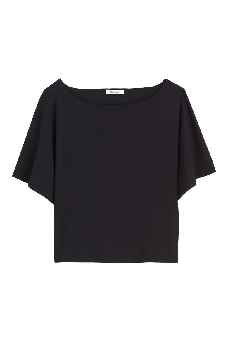 Boatneck Dolman Sleeve Top, Alternate, color, JET BLACK