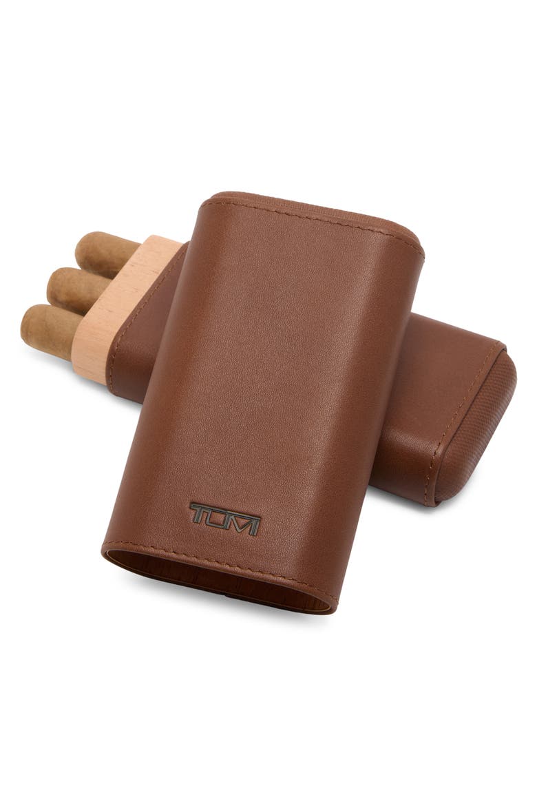 Leather Cigar Case, Alternate, color, COGNAC