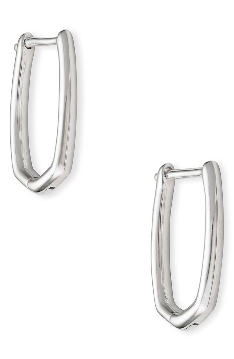Kendra Scott Ellen Sterling Silver Huggie Earrings, Alternate, color, 