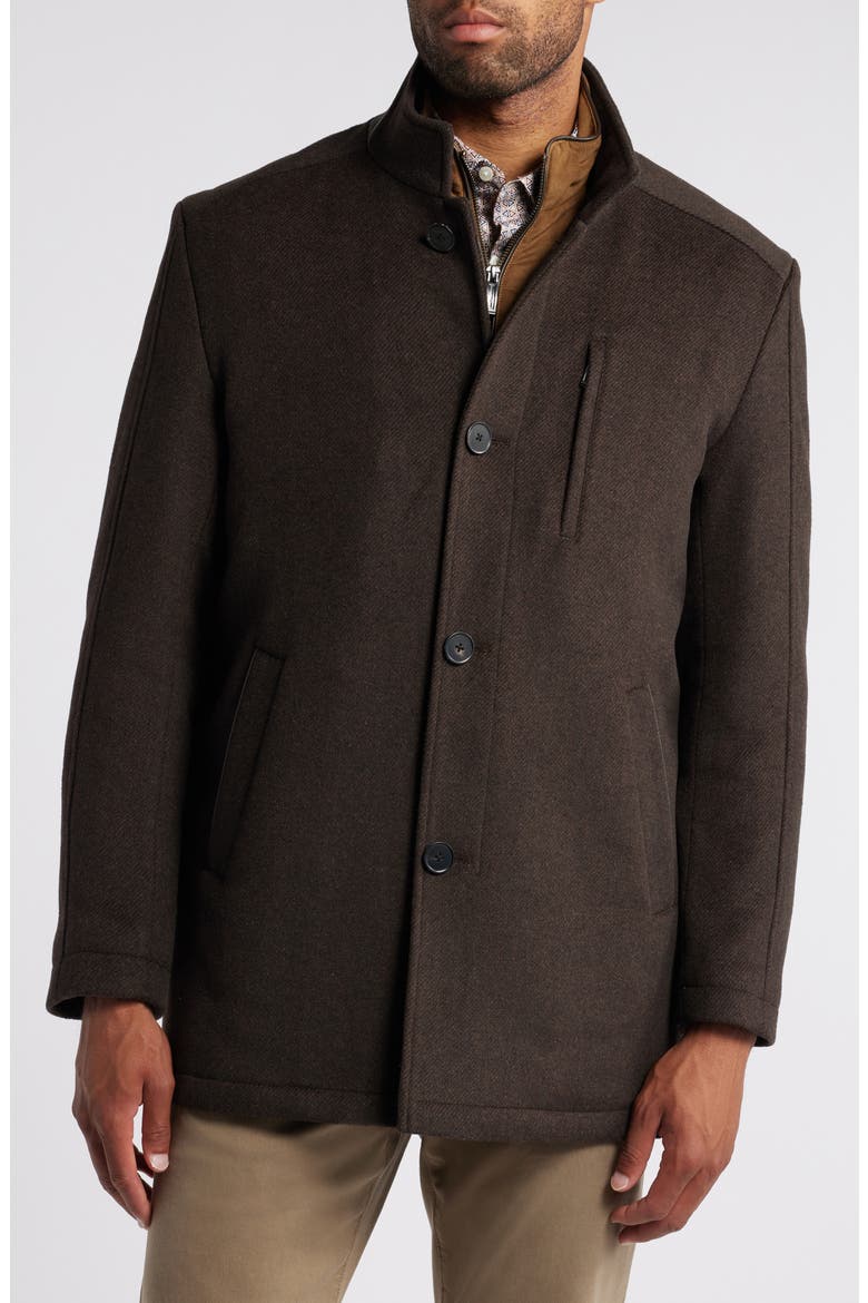 Upton Car Coat with Removable Bib, Alternate, color, BROWN