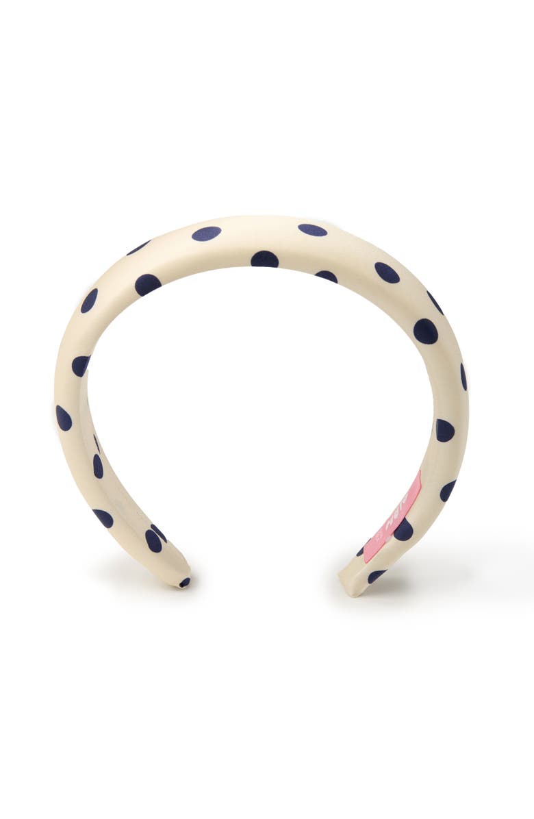 OLAH Polka Dot Silk Headband, Alternate, color, Black & White