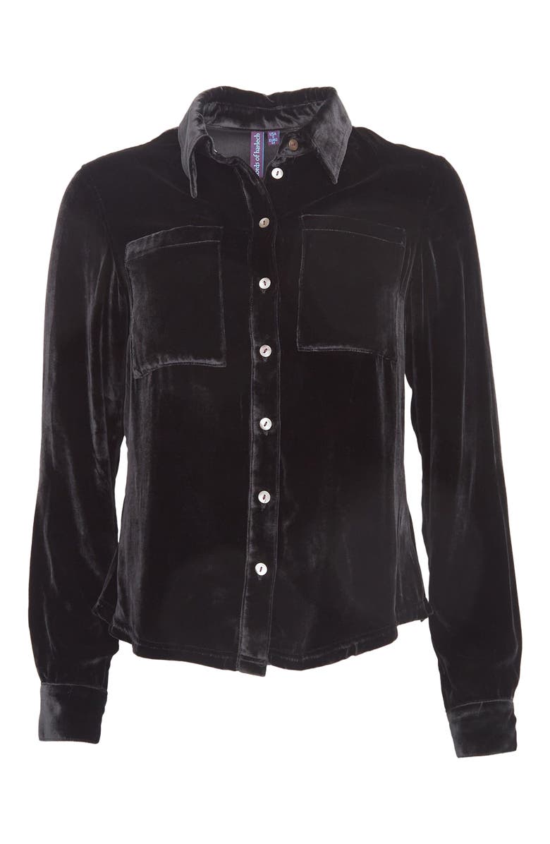 Lords of Harlech Sylvia Velvet Shirt, Main, color, Black Velvet