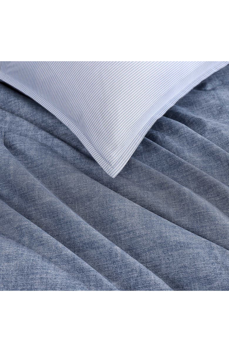 Tommy Hilfiger Classic Texture Cotton Percale Comforter & Shams Set, Alternate, color, Dark Blue
