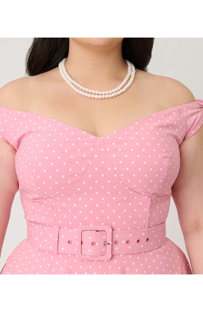 Unique Vintage Plus Size Prairie Swing Dress, Alternate, color, Pink & White Gingham