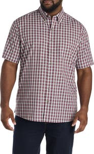 Harbor Bay by DXL Big & Tall EZ-Care Small Plaid Sport Shirt