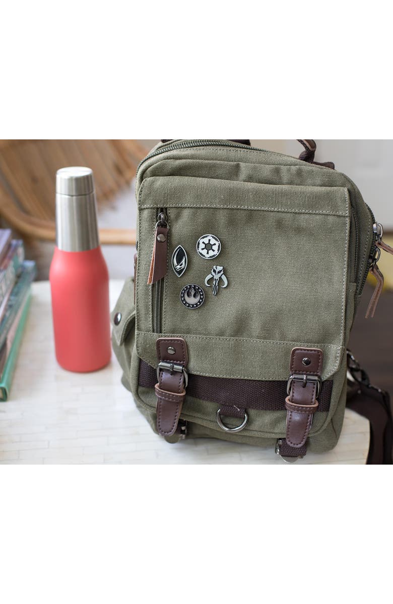 Toynk Star Wars The Mandalorian Symbols 4-Piece Enamel Pin Set | Base Metal Pins, Alternate, color, Silver