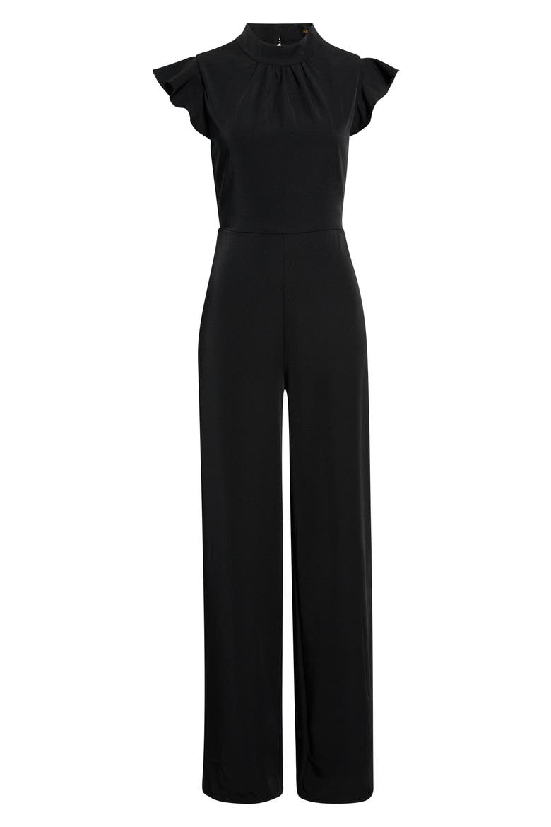 Manuela Mock Neck Wide Leg Jumpsuit, Alternate, color, BLACK