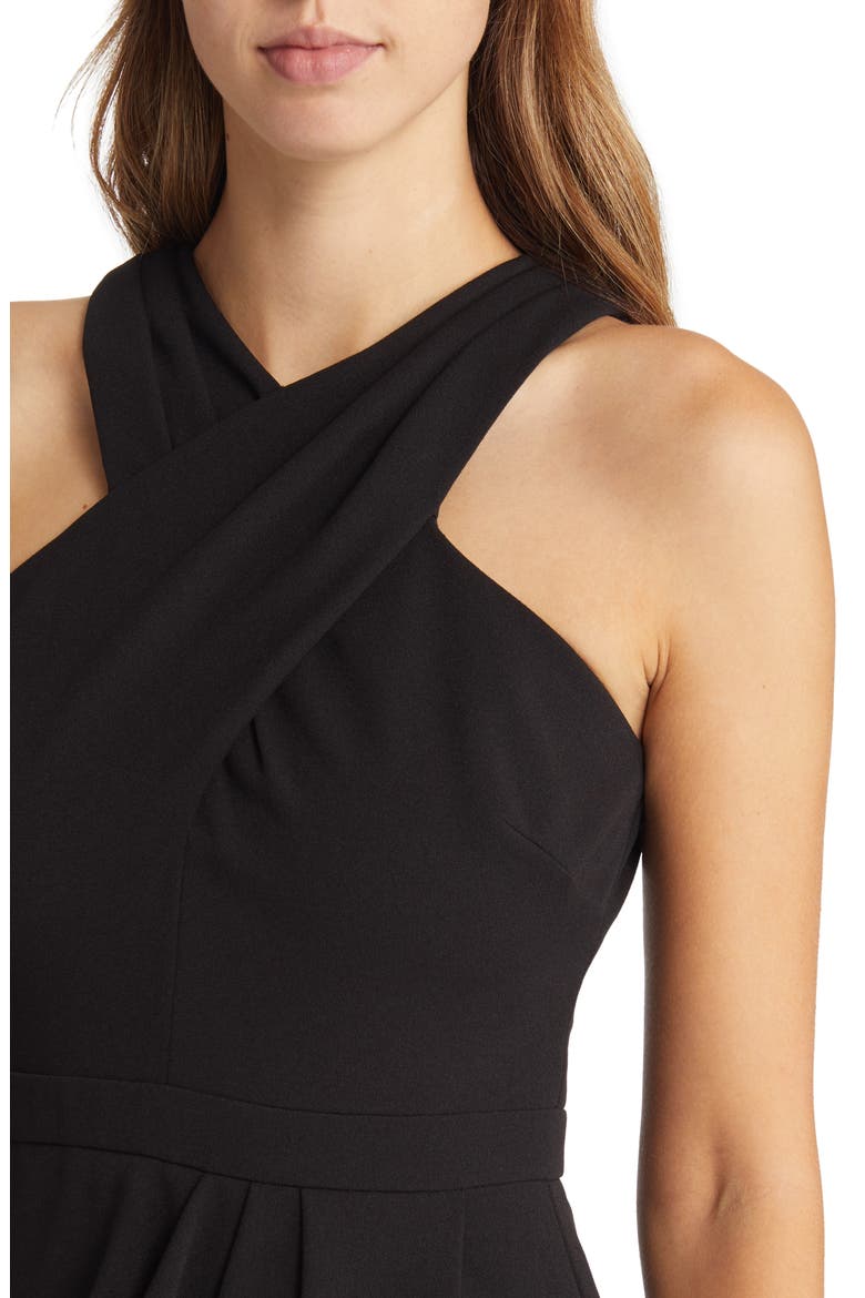 Halter Neck Midi Dress, Alternate, color, BLACK