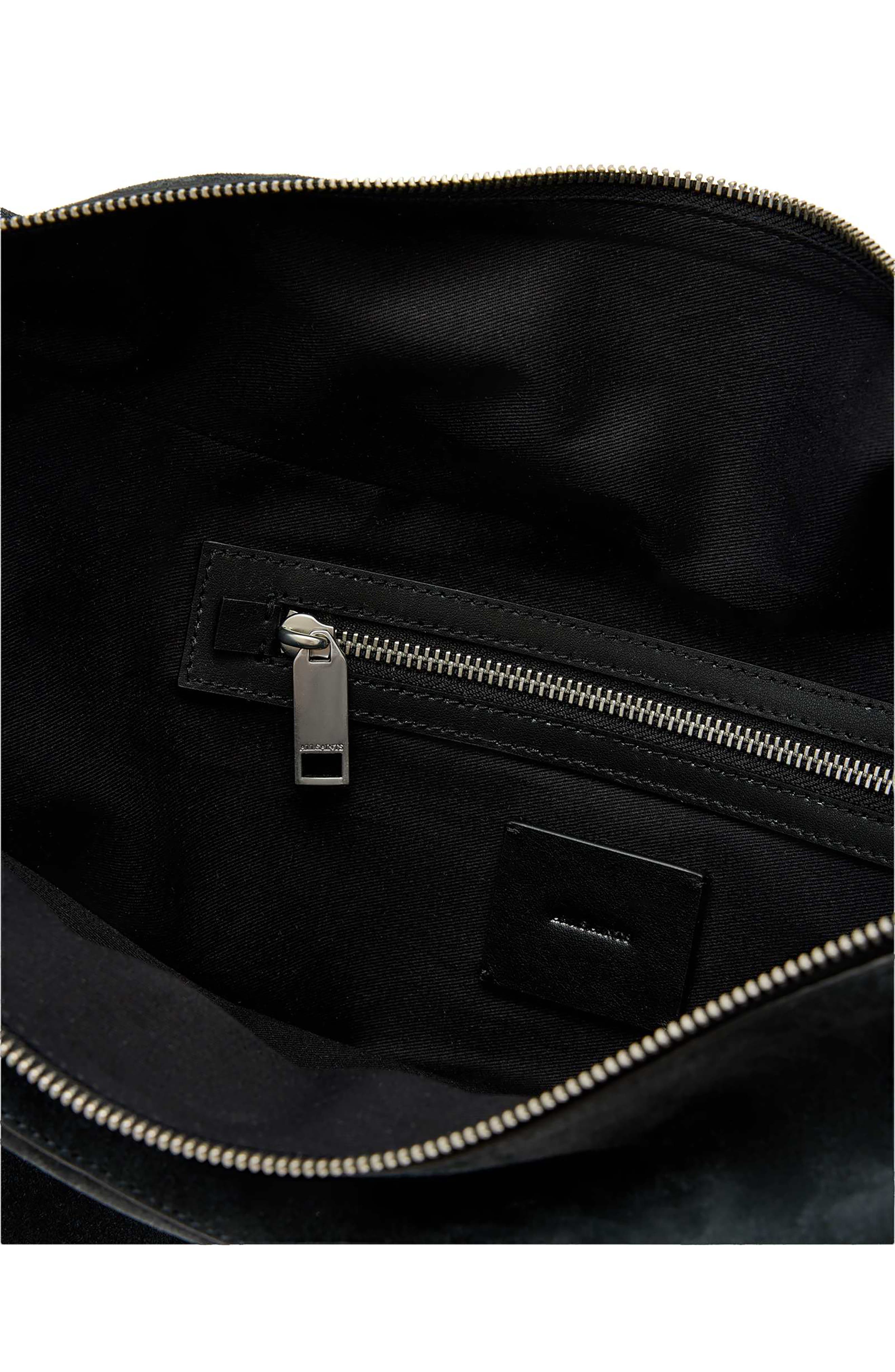 AllSaints Luna Suede Shoulder Bag, Alternate, color, Ink Blue