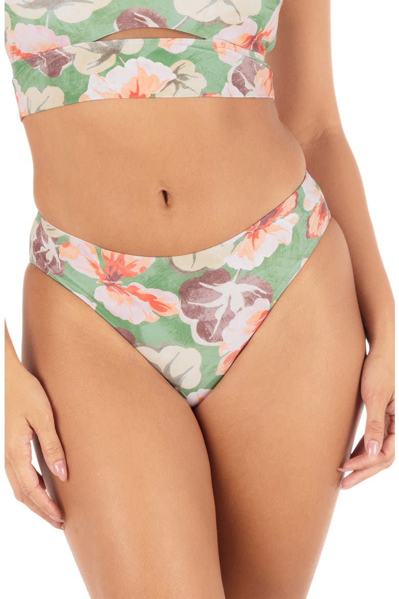 Gingko Cloud Bikini Bottom, Main, color, SEAFOAM PINK FLORAL