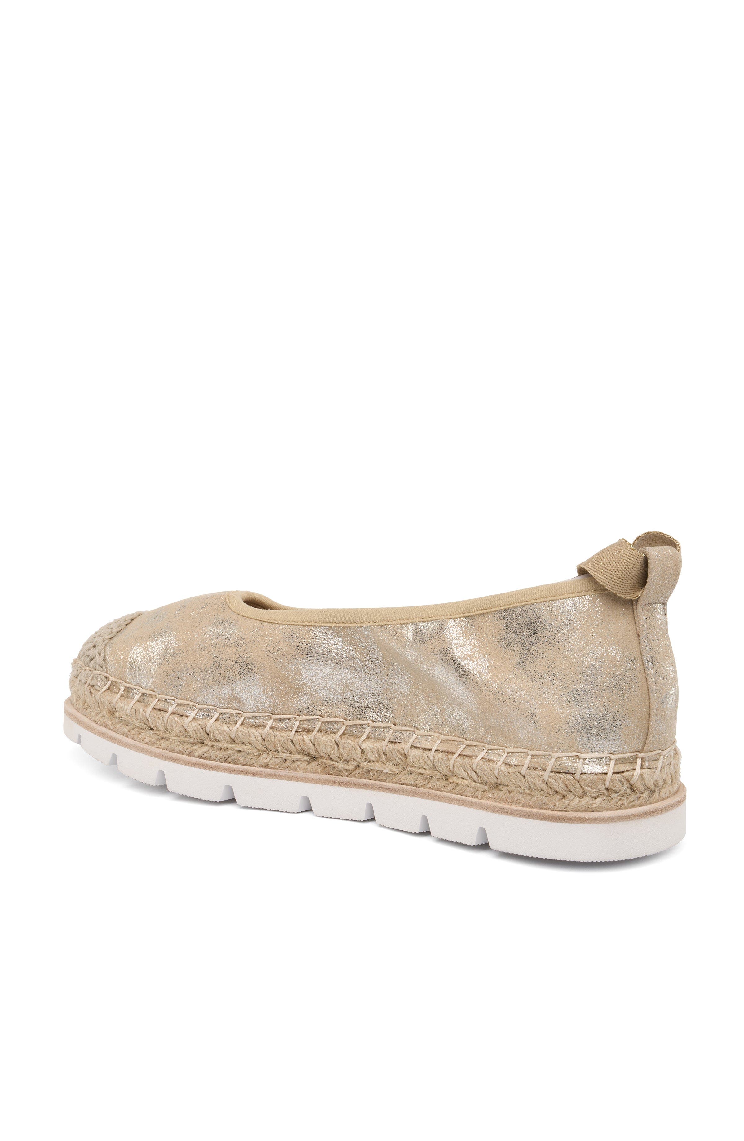 Bridget Leather Espadrille, Alternate, color, Sand-Metallic