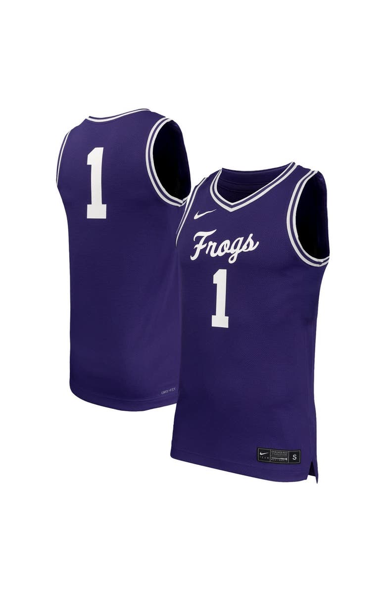 Nike Men's Nike #1 Purple TCU Horned Frogs Replica Basketball Jersey, Main, color, Purple