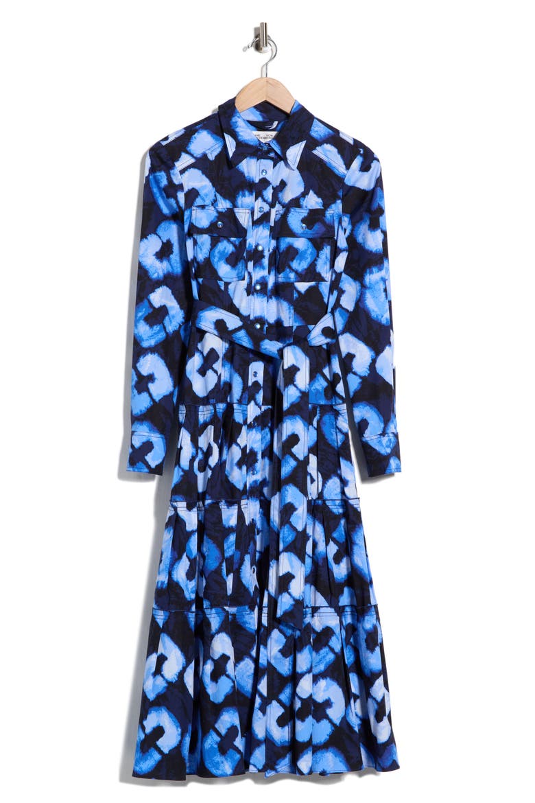 Regina Long Sleeve Shirtdress, Alternate, color, SHIBORI LINKS MEDIUM